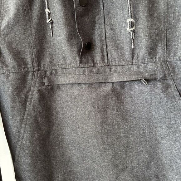 Gray Coat windbreaker Hooded Jacket 1/2 Zip Medium Dravus Men's - Picture 4 of 6